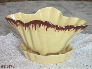 Coronet Pottery Yellow and Brown Flowerpot