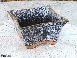 Shawnee Pottery Black Planter with Gold Trim