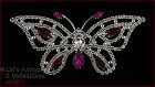 Eisenberg Ice Signed Butterfly Pin Pink Red and Clear Rhinestones