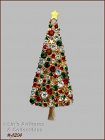 Signed Eisenberg Ice Skinny Christmas Tree Pin Rhinestones and Stars