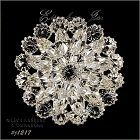 Signed Eisenberg Ice Clear Rhinestones Pin,Wedding Brooch