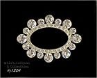 Vintage Clear Rhinestone Oval Shape Pin