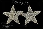 Eisenberg Ice Star Shape Earrings Clear Rhinestones Silver Tone