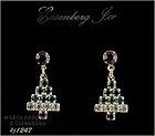 Eisenberg Ice Rhinestone Christmas Tree Earrings