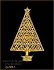 Eisenberg Ice Signed Christmas Tree Pin Gold Tone Clear Rhinestones