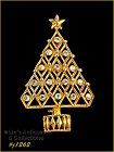Eisenberg Ice Signed Christmas Tree Pin with Clear Rhinestones