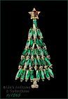 Eisenberg Ice Signed Christmas Tree Pin Green Marquise Rhinestones