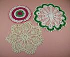 Vintage Crochet Doilies Lot of Three