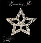 Signed Eisenberg Ice Double Star Rhinestone Pin