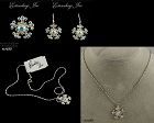 Eisenberg Ice Snowflake Necklace Earrings and Pin Set