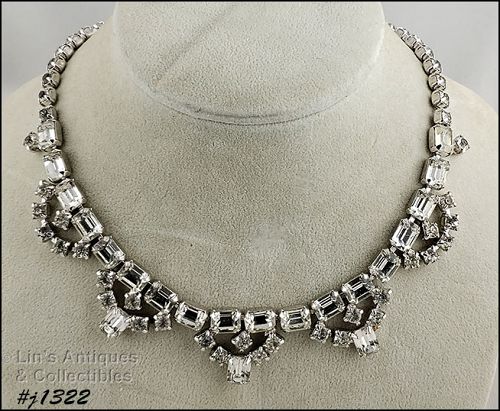 Vintage Clear Rhinestone Necklace