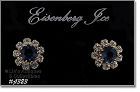 Eisenberg Ice Blue Rhinestone Earrings Halo Style