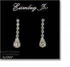 Eisenberg Ice Dangle Earrings Clear Rhinestones