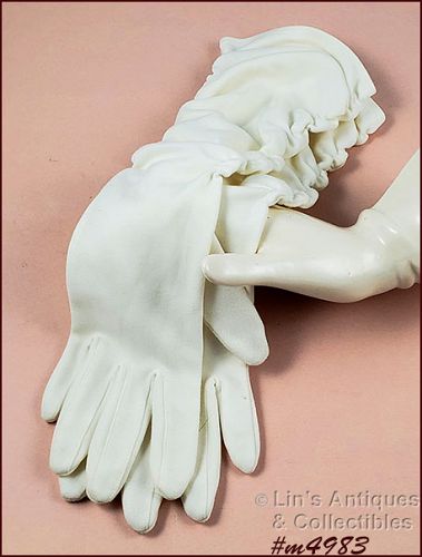 Ladies Vintage Long White Gloves