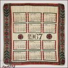 Vintage 1967 Calendar Handkerchief