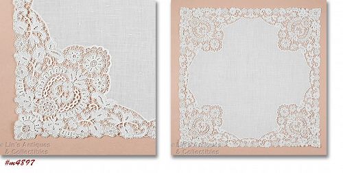 Vintage Lace Edge Wedding or First Communion Handkerchief