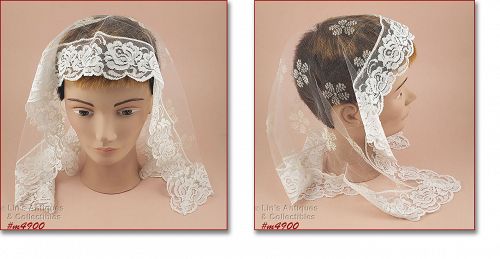 White Lace Vintage Chapel Scarf Head Covering