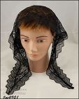 Black Lace Vintage Chapel Scarf Head Covering