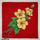 Vintage Yellow Hibiscus Handkerchief