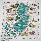 Vintage State Souvenir Handkerchief New Jersey