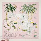 Vintage State Souvenir Handkerchief Florida