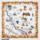 Vintage State Souvenir Handkerchief California