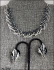 Signed Jaycraft Vintage Shades Of Gray Necklace and Earrings