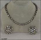 Vintage Clear Rhinestones Necklace and Earrings