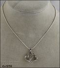 Entwined Hearts with Diamonds Silver Pendant and Chain