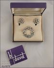 Vintage B David Pin and Earrings in Original Box