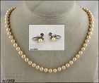 Vintage Faux Pearls Necklace and Earrings