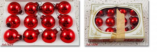 Shiny Brite Red Vintage Glass Christmas Ornaments