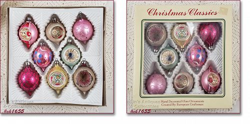 Vintage Poland Glass Christmas Ornaments