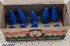 Vintage Blue C6 Christmas Bulbs in Box