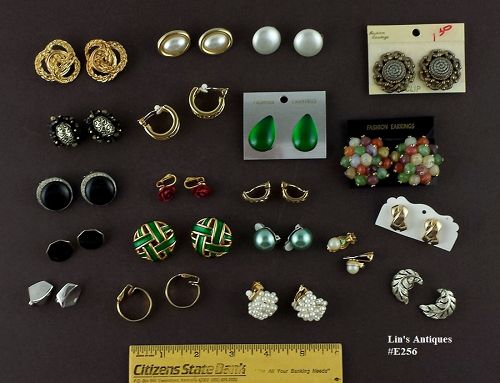 Clip On Earring Lot 20 Pairs
