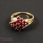 10k Yellow Gold Ruby Cluster Ring