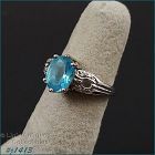 10k White Gold Blue Topaz Ring