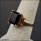 10k Yellow Gold Onyx and Topaz Ring