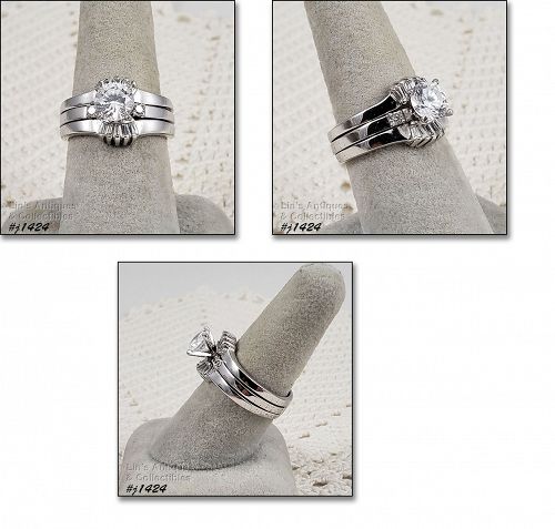 Bella Luce Silver Wedding Ring Set