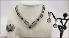 Eisenberg Ice Red and Clear Rhinestone Necklace with Extras