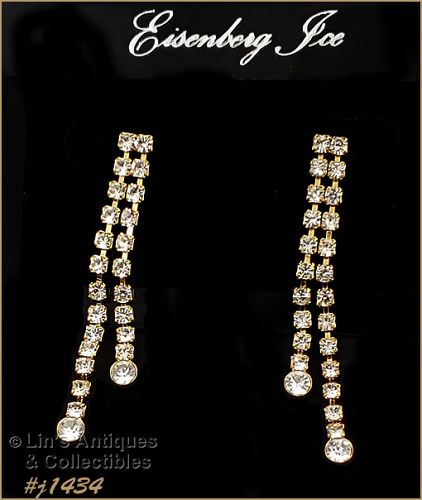 Eisenberg Ice Clear Rhinestone Earrings