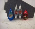 Lot of 4 Jewel Brite Vintage Ornaments