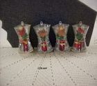 Lot of 4 Jewel Brite Bow Tie Christmas Ornaments