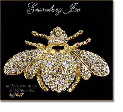 Eisenberg Ice Signed Large Bumble Bee Pin Brooch