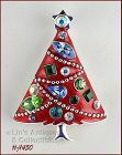 Eisenberg Ice UnSigned Christmas Tree Pin Red with Rhinestones
