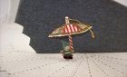 Vintage Tiny Elf with Umbrella Christmas Ornament