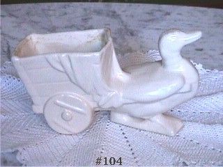 McCoy Pottery Duck Pulling Cart Planter