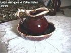 McCoy Pottery Brown Drip Pitcher and Bowl