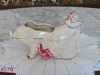 McCoy Pottery Clown with Pig Vintage Planter