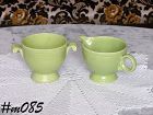 Vintage Fiesta Chartreuse Creamer and Open Sugar